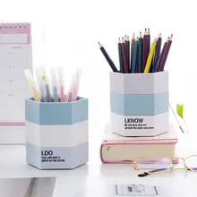 

Korean school supplies PVC hexagonal assembly DIY pen holder simple desk miscellaneous pencil storage box desktop organizer