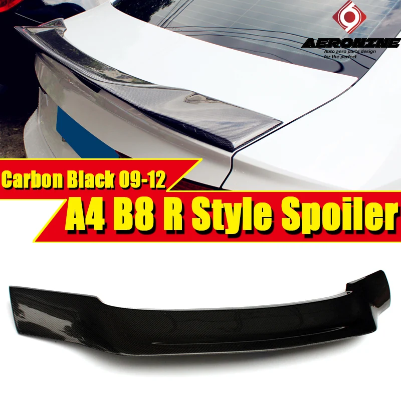 Для Audi A4 B8 sedan duckbill спойлер Крылья AER-style углеродное волокно глянцевая черная A4 A4a A4Q B8 задний спойлер Крылья 2009-2012