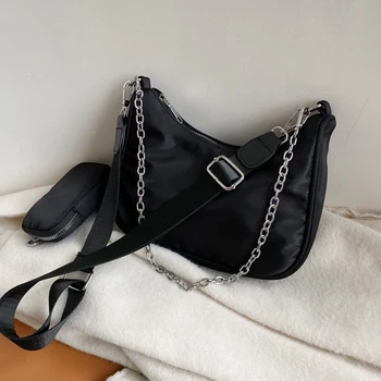

Jin Mantang Oxford Cloth Crossbody Bags For Women 2020 new Chain Shoulder Messenger Retro Handbags Ladies Black Cross Body Bag