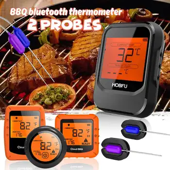 

Digital Wireless BBQ Thermometer With 2 Probes bluetooth Control Food Coing Timer Oven Meat Grill Thermometer Kitchen Tool