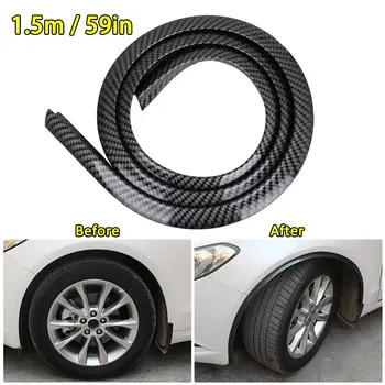 

GISAEV 1.5M Universal Car SUV Wheel Rubber Eyebrow Protector Lip Arch Trim Fender Protector Strip Carbon Fiber Decorative Strip