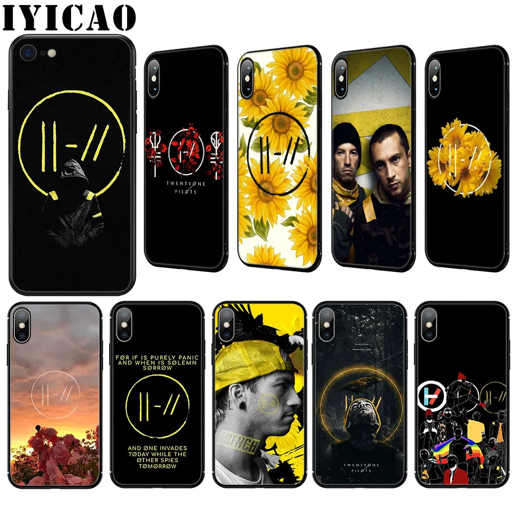 Силиконовый мягкий чехол Twenty One Pilots для iPhone 11 Pro Max XR X XS 8 7 6 6S Plus 5 SE | Мобильные