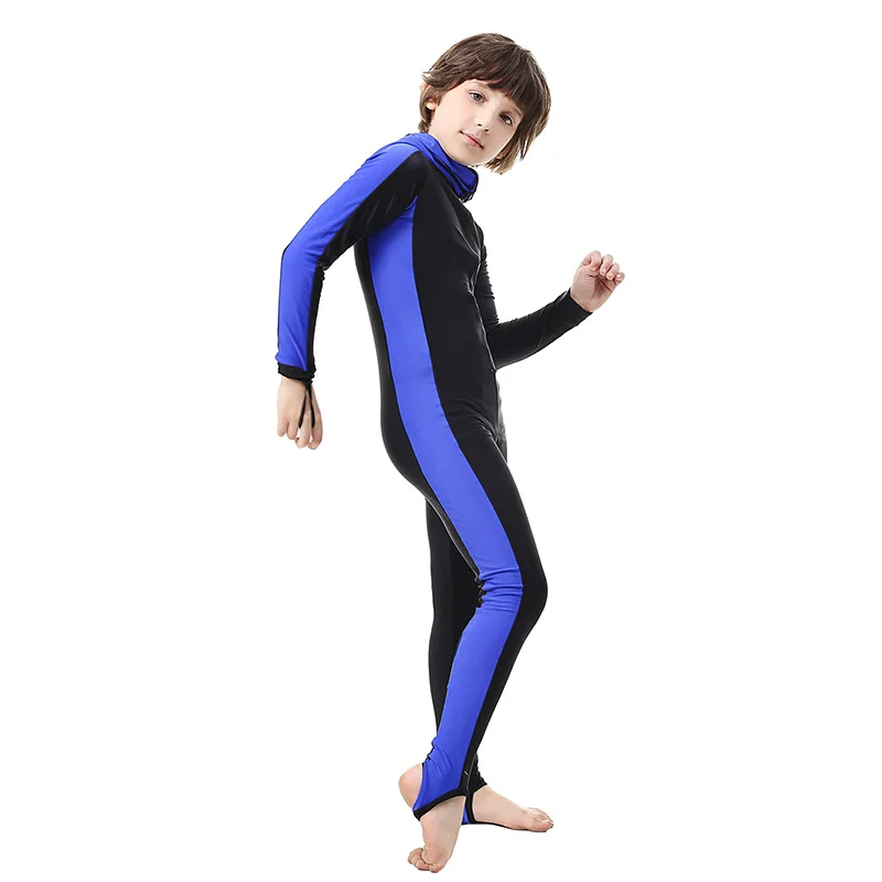 SBART/детский Цельный купальник с защитой от солнца, с защитой от УФ-лучей, одежда с Медузой, погружной костюм для дайвинга, Рашгард - Цвет: Синий