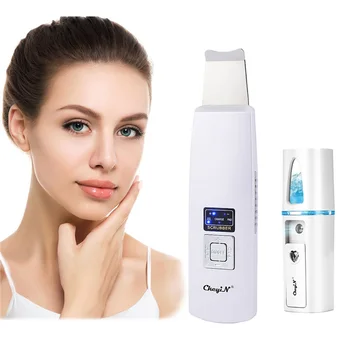 

Ultrasonic Skin Scrubber Cleanser Face Deep Cleaning Acne Removal Facial Spa Massager Ultrasound Peeling Clean Tone Lift P40