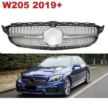 

Lsrtw2017 Car Front Racing Billet Bumper Grille Upper Facelift Grill for Mercedes-Benz W205 C Class 2019 2020 2021 Diamond