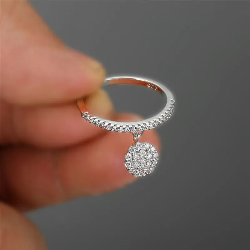 Минималистичное женское маленькое круглое циркониевое кольцо розовое золото