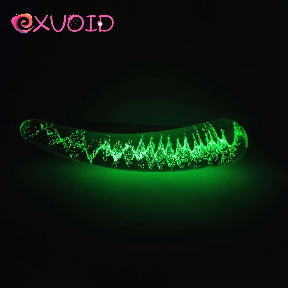 EXVOID Кристальный стеклянный дилдо для мастурбации G-точки анальные секс-игрушки для женщин, мужчин и геев в секс-магазине. Анальная пробка с люминесцентным пенисом.