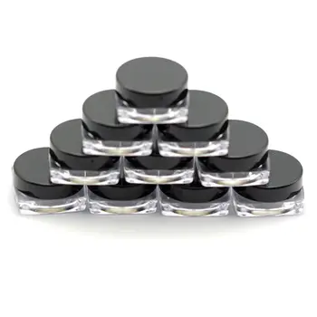 

10 Pcs transparent Small Square Bottle 3g Cosmetic Empty Jar Pot Eyeshadow Lip Balm Face Cream Sample Container