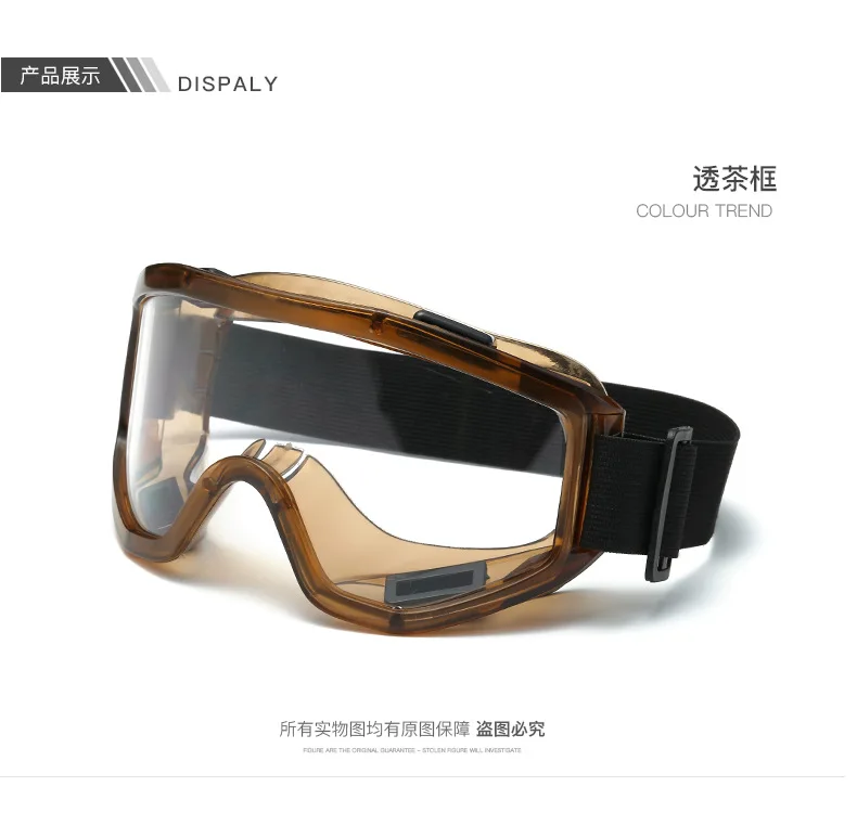 2019 Custom Safety Windproof Clear lens Transparent Cycling Motorcycle Glasses Ski Goggles