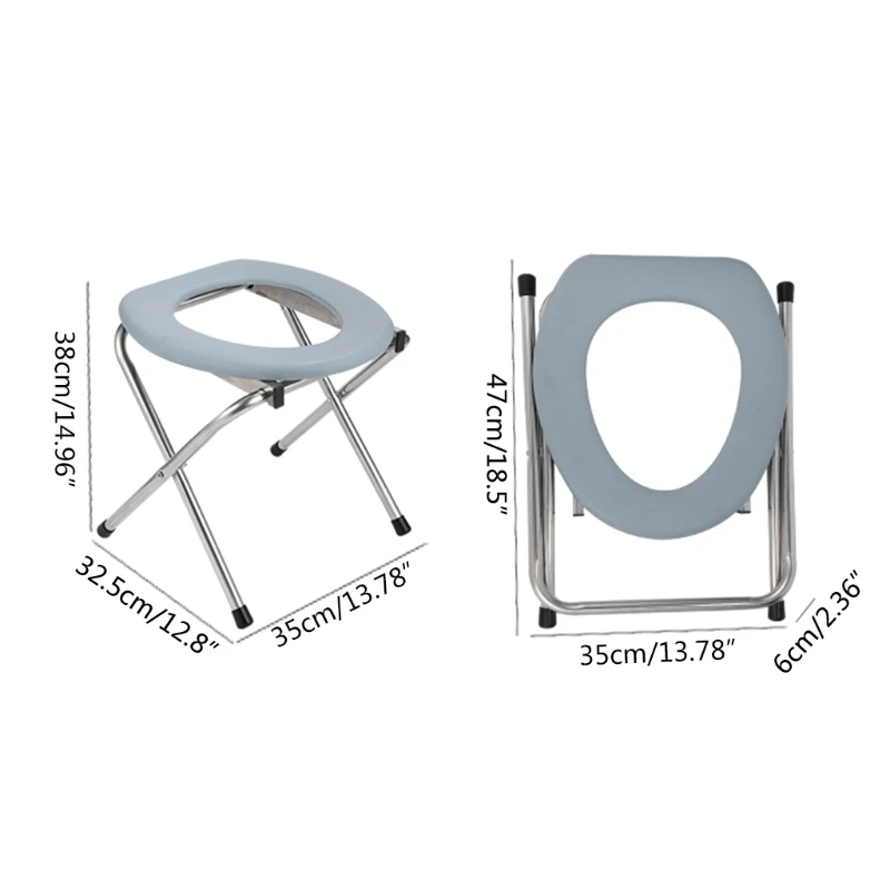 Portable Toilet Camping for Pregnant Woman Household Foldable Adult Commode Lightweight Stainless Steel Stool Chair 6