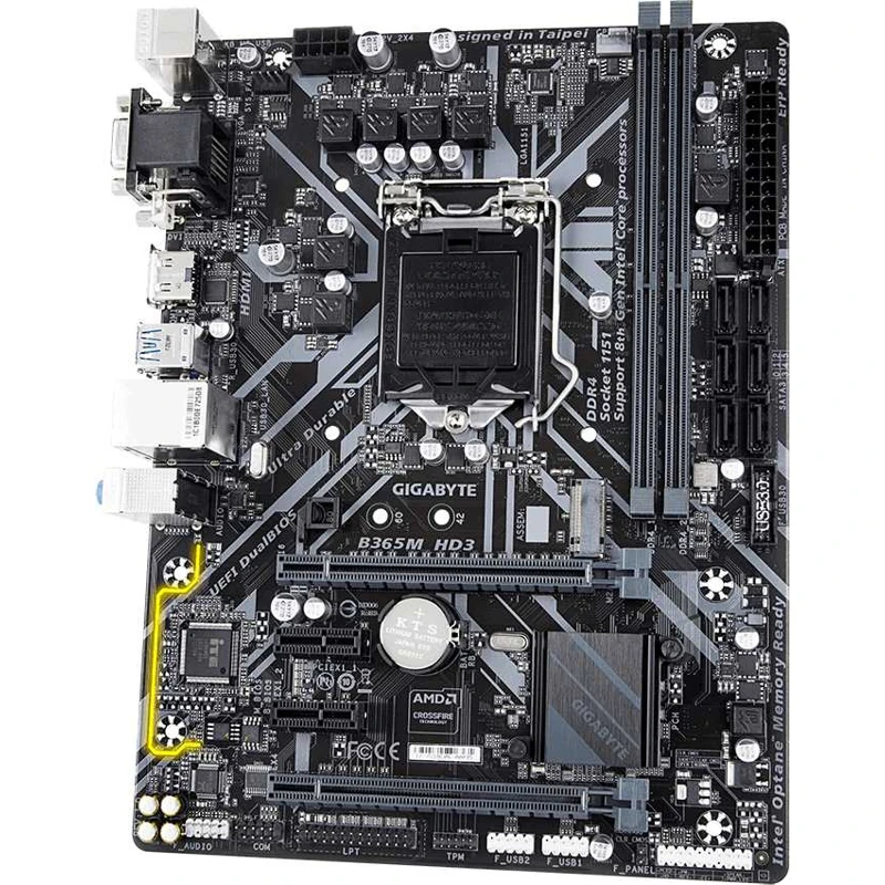 Материнская плата Gigabyte B365M HD3 Soc-1151v2 Intel B365 2xDDR4 mATX AC`97 8ch(7.1) GbLAN+VGA+DVI