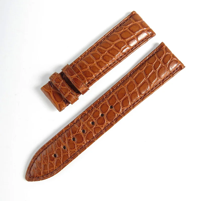 TEMRS Double sided Crocodile Leather watchband 18mm 19mm 20mm 21mm 22mm 23mm 24mm Luxury Genuine Alligator Watch Straps Bands