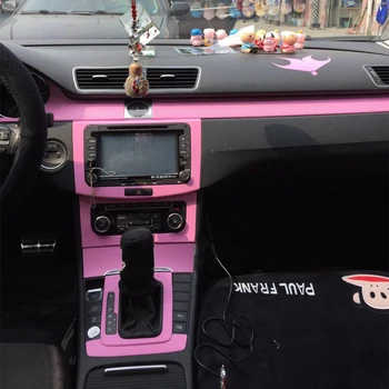 

3D Carbon Fiber Film Vinyl Wrap PVC Decals Stickers Car Interior Film Sheet White Pink Black