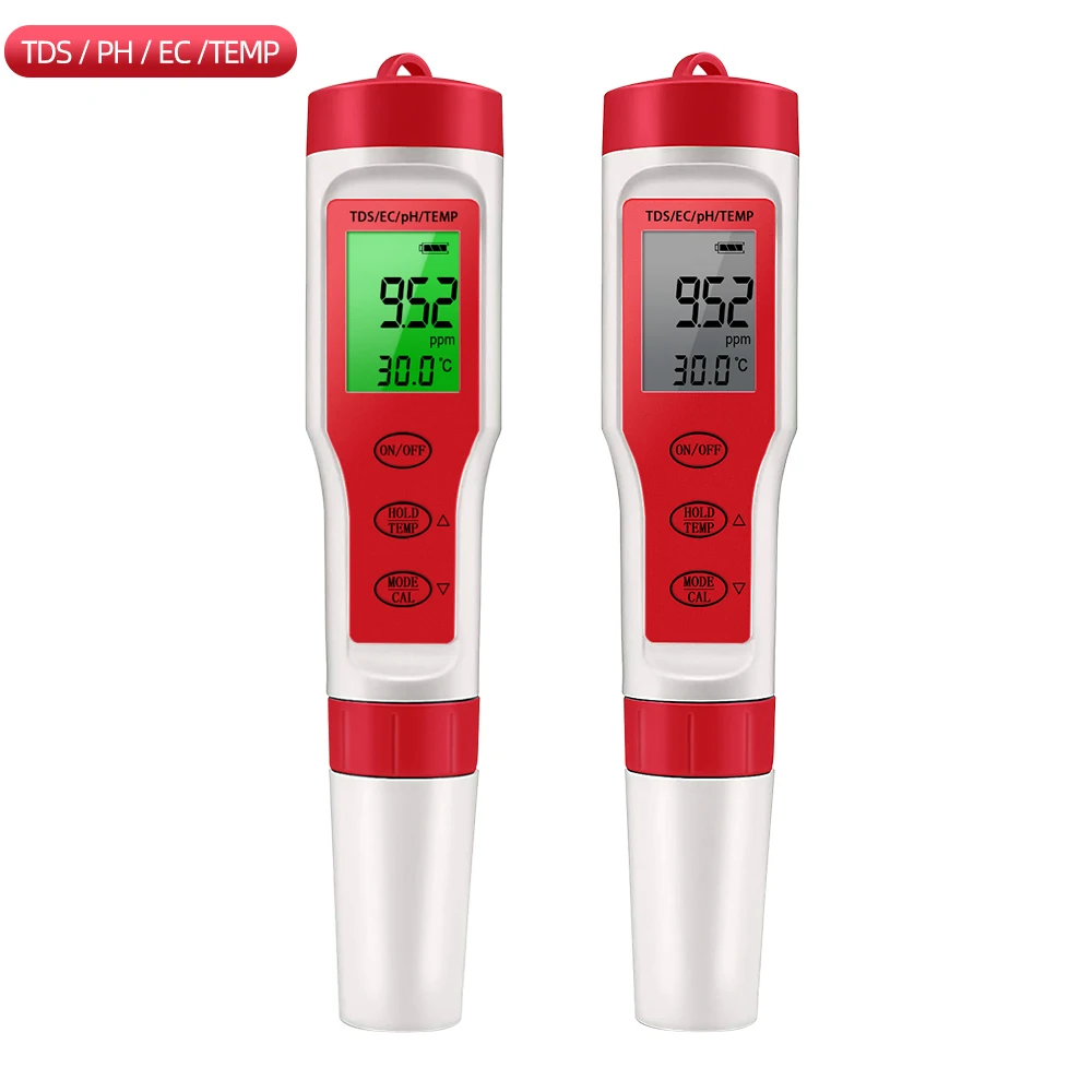 4 In 1 PH TDS EC Temperature Meter Tester PH Pocket Water Quality Testing for Drinking Water Hydroponic Aquariums 50%off metal hardness tester