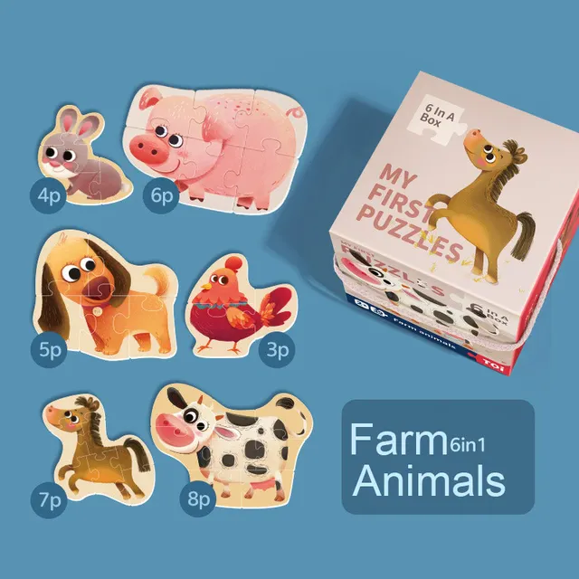 Toi My First Puzzles 3d Double Sided Cognitive Paper Puzzles Baby Animal Shape Jigsaw Puzzle Game Toy For Kids 2y Puzzles Aliexpress