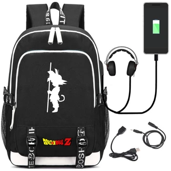

4 Style Anime Dragon Ball Logo Cartoon Laptop Backpack External USB Charge Bag School Bags Teenagers Unisex Travel Rucksack #02