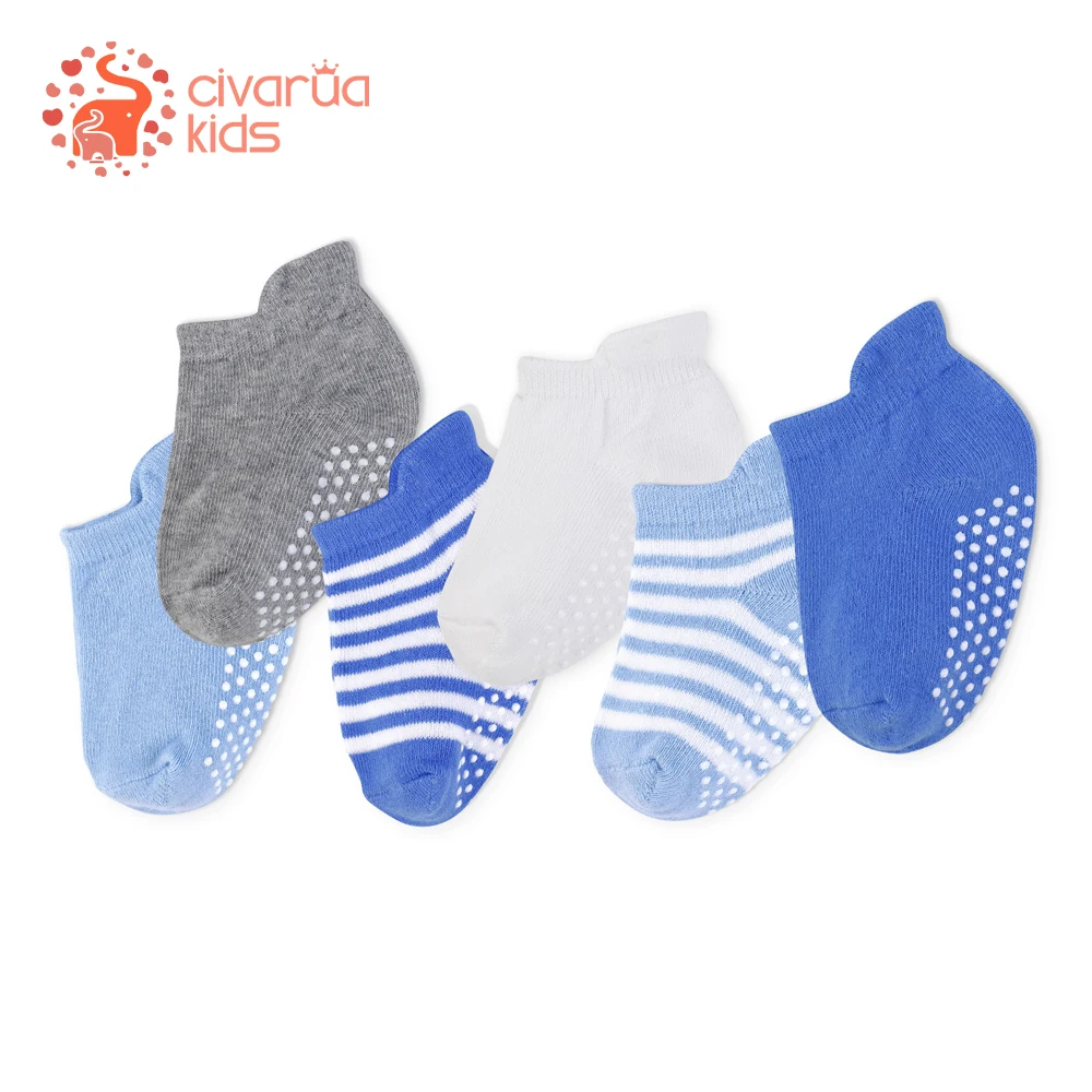 Compra Calcetines antideslizantes de algodón orgánico para bebés, 100%, antideslizantes, para niños y niñas, de 6 a 36 meses, 6 par/lote QMrXeNd15m7