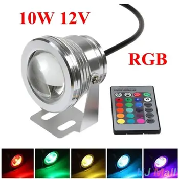 

Underwater Light with Remote Control Waterproof LED RGB Aluminum Spot 10W Garden Fountain Spotlight Bulb 12V Lamp IP65 DC