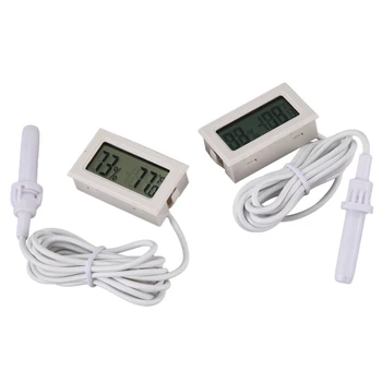 

2 Pcs TP200 1.5Metre LCD Digital Thermo-Hygrometer Temperature Humidity Meter Tester Sensor Hygrometer ,White