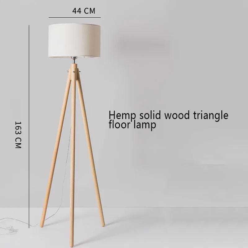 44cmx163cm Nordic Wood fabric LED Floor Lamps For Living Room Triangle Floor Lights Lighting Bedroom Study Home Decor Standing Lamp - Цвет абажура: 44cmx163cm