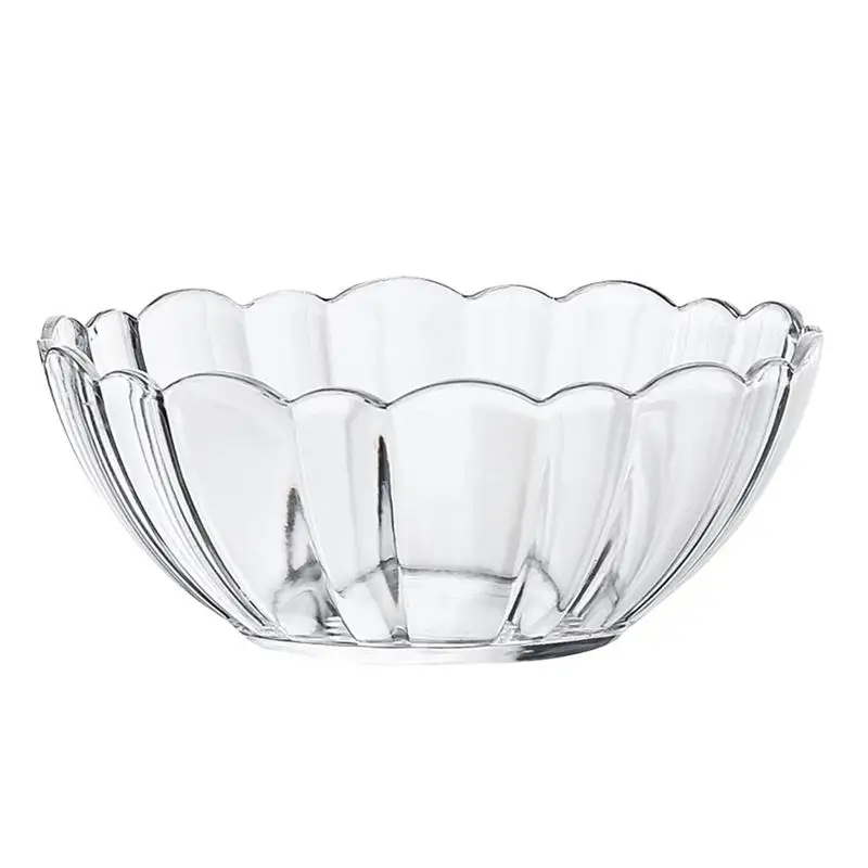 Акриловая круглая прозрачная салатная миска, Сервировочная миска в виде лотоса для фруктовых овощных десертов - Цвет: Белый