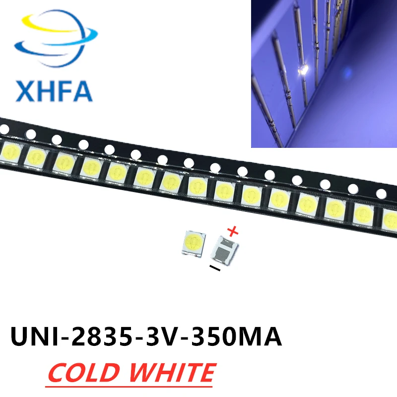 50PCS Original UNI LED 3528 2835 1210 Light Beads High Power 1W 3V 90LM Cool white For LCD TV Backlight Application | Лампы и