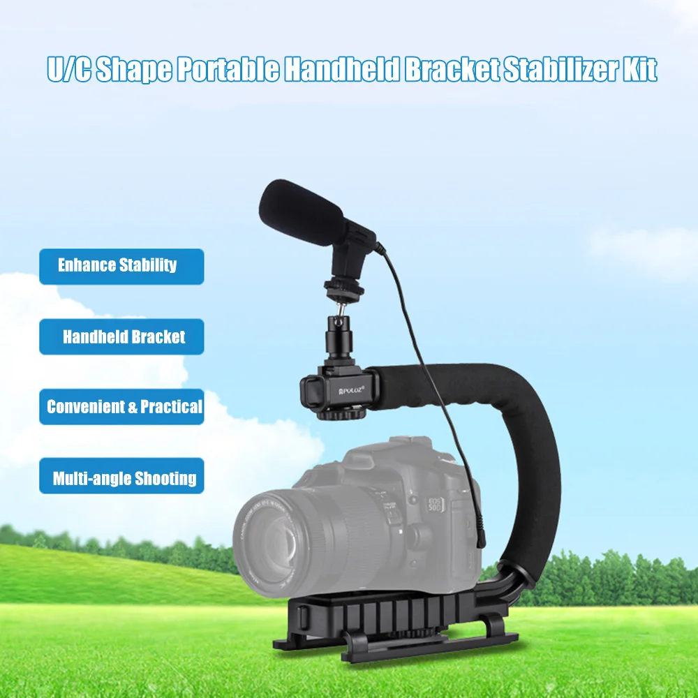 

Photography Accessories for All SLR Cameras DV Portable U-Shaped Camera Bracket Handheld Video Handle DV Bracket Stabilizer Kit