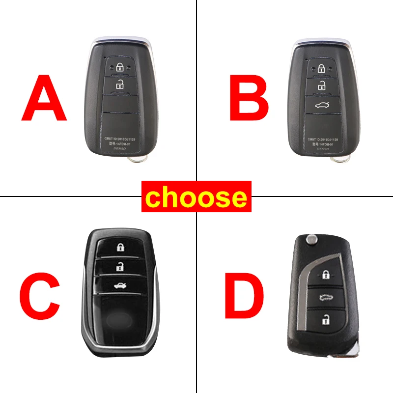 Чехол для автомобильного ключа чехол Toyota Camry CHR Corolla RAV4 Avalon Prius Yaris Land Cruiser Prado Hilux
