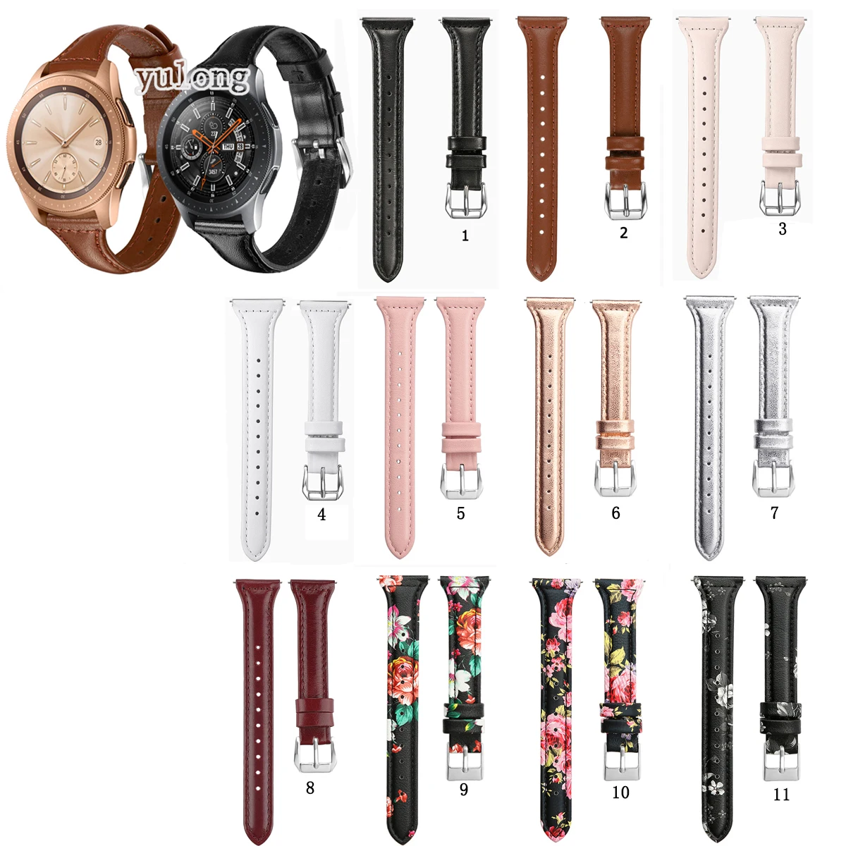 

Slim Leather Watch Band Strap for Samsung Galaxy Watch3 41mm 45mm Active 2 40mm 44mm Wrist band for Watch 42mm 46mm Active3 41mm