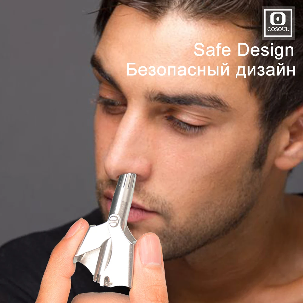 Nose Trimmer for Men Stainless Steel Manual Trimmer for Nose Hair Razor Shaver Washable Ear Hair Safe Design