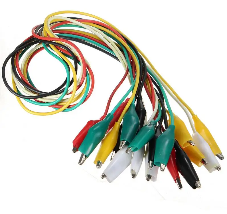 

Double-ended Crocodile Clips Cable Alligator Clips Wire testing wire 10pcs 5 colors 50cm Accessories For Measuring Instrument