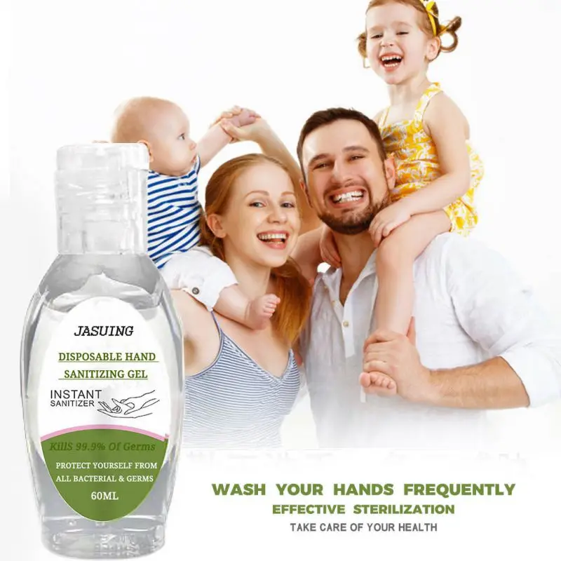 

60ml 75% Hand Sanitizer Portable Disinfection Gel No Rinse Natural Universal Cleaner Germicidal Hand Washing Gel for Kids Adults