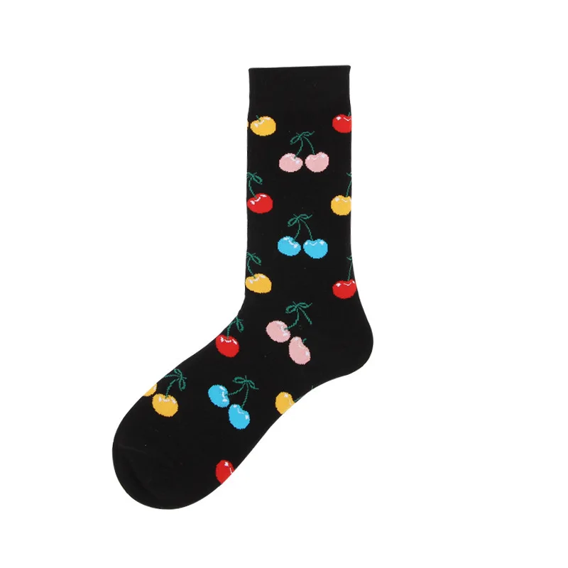 one pair Женские носки, Мультяшные зимние милые носки с фруктами, Харадзюку, женские Мультяшные зимние мужские хлопчатобумажные носки, повседневные носки - Цвет: one pair