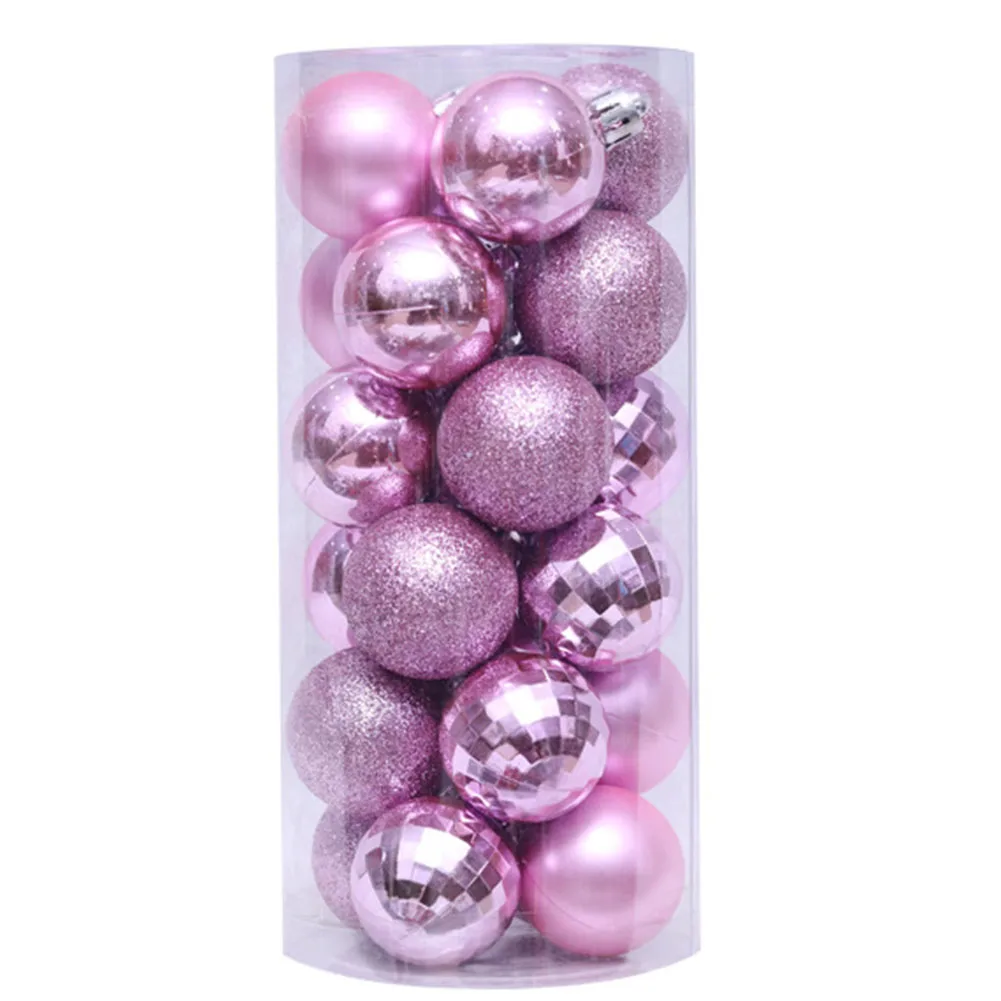 24pcs 4cm E 30 шт расписной Рождественский шар орнамент набор Небьющийся Рождественский шар украшение Рождественская елка Подвески Рождественские шары - Цвет: 24pcs 4cm E
