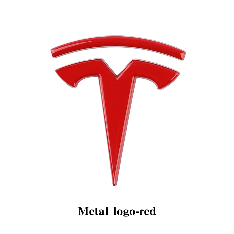 Автомобильные металлические наклейки для Tesla, модель 3, модель S X, логотип, боковая этикетка, наклейки на тело, персонализированные автомобильные аксессуары для украшения хвоста - Название цвета: Красный