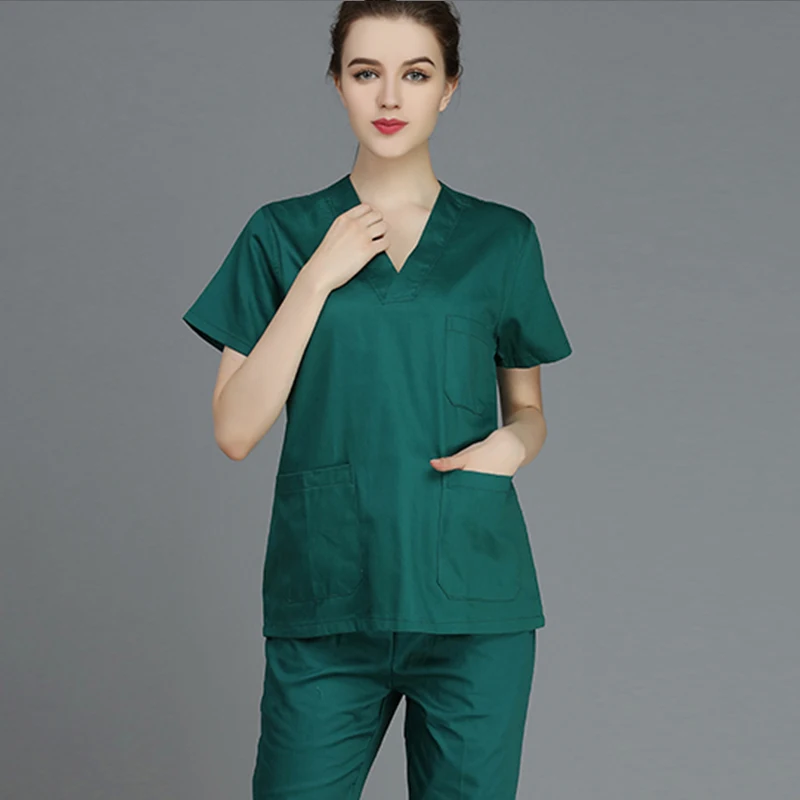 VIAOL dental clinic pet doctor beauty salon overalls 100%cotton medical clothes scrub suits doctor nurse shorts sleeve uniforms