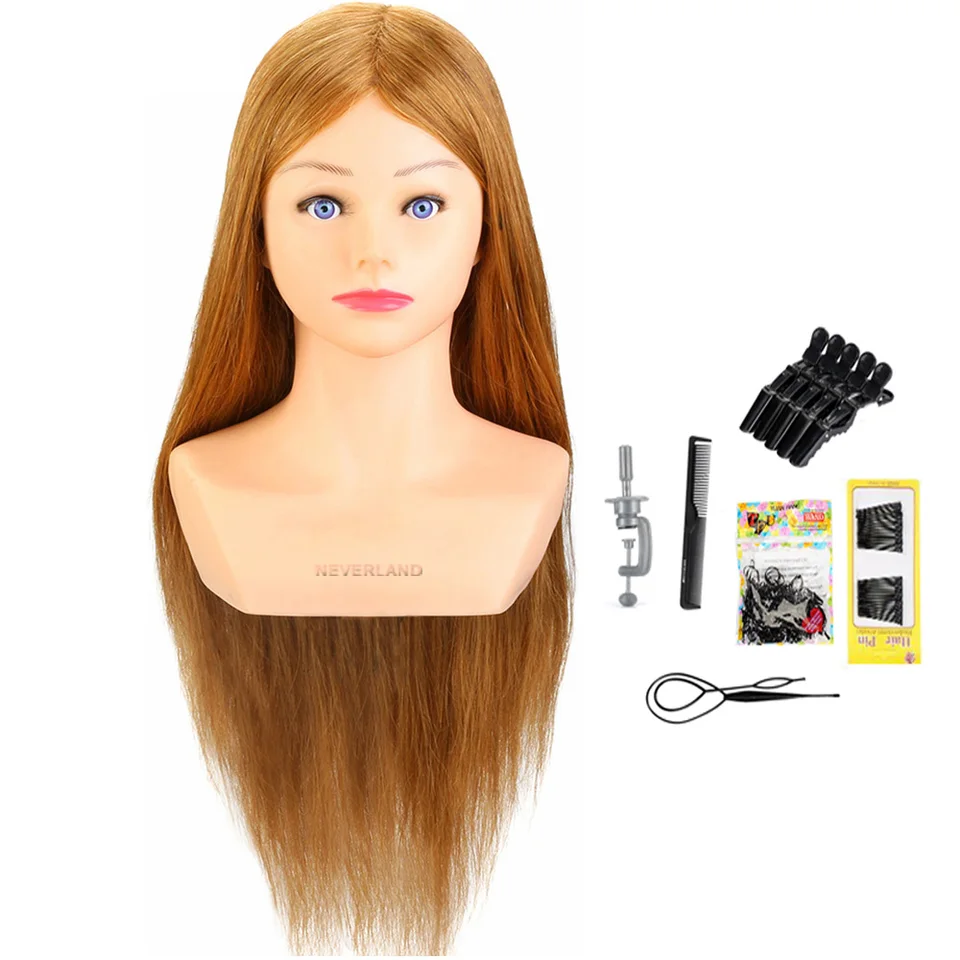 hairdressing practice head real hair