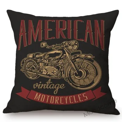 18 "Винтаж мотоцикл езды клуб плакат надпись «Born To Ride» жить, чтобы ездить пледы наволочки США Funky стиль Bf муж подарок чехлы для подушек