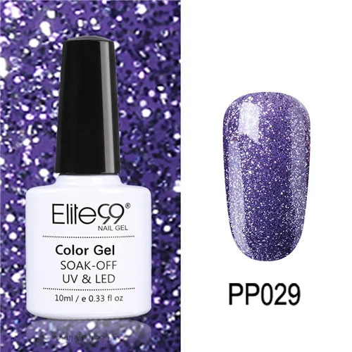 PP029 Elite99, 10 мл, гель для ногтей фиолетового цвета, модный УФ-гель для ногтей, замачиваемый, Полупостоянный светодиодный лак для ногтей - Цвет: PP029