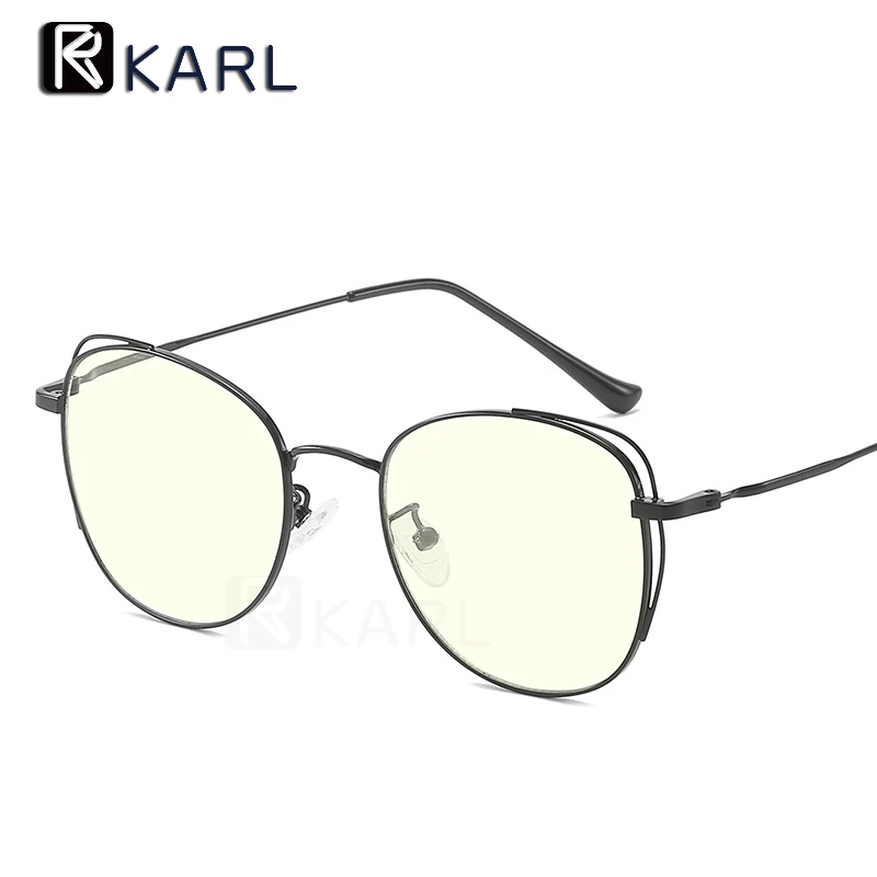 Компьютерные очки оправа анти синий светильник Круглый кошачий глаз против