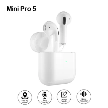 

2020 Mini Pro 5 TWS wireless bluetooth headset, gaming headset, IPX5 waterproof real key phone call hands-free in-ear headset
