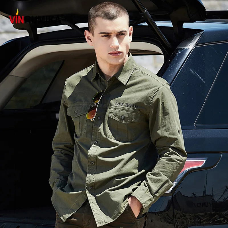 Plus Size S-9XL 2020 Spring Autumn Men's High Quality Military Casual 100% Cotton Army Green Shirt Man Khaki Long Sleeve Shirts Plus Size S-9XL 2020 Spring Autumn Men's High Quality Military Casual 100% Cotton Army Green Shirt Man Khaki Long Sleeve Shirts