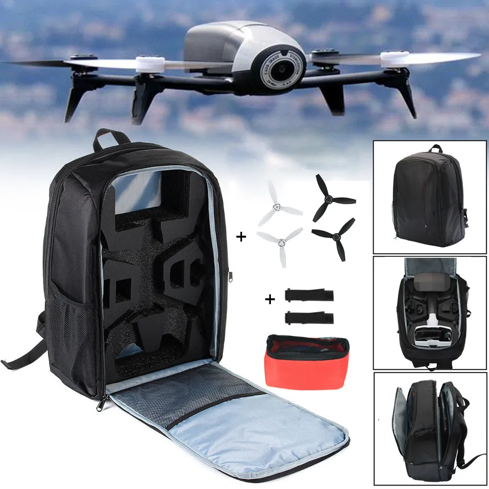 Drone Bag Backpack Portable Shoulder Case +4PC Propeller For ParrotBebop 2 Power FPV high