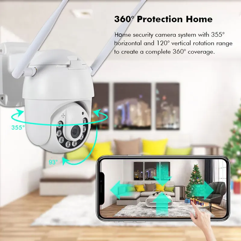 1080P PTZ IP камера Wifi наружная скоростная купольная CCTV беспроводная безопасности 2MP