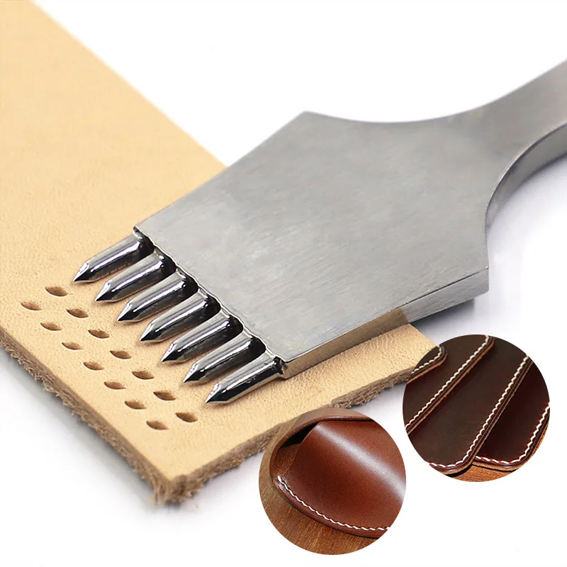 

Высококачественная кожаная простроченная зубчатая штампованная стальная стамеска, кожаная проколовка, острый кожаный инструмент для штамповки, полировка-3,38/3,85/4,0 мм