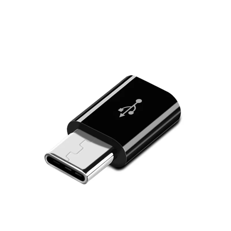 ANMONE адаптер Micro USB Женский к USBC Мужской конвертер для huawei mate 20 Pro P20 P30 Xiaomi samsung Micro Usb к type-C зарядное устройство - Цвет: Черный