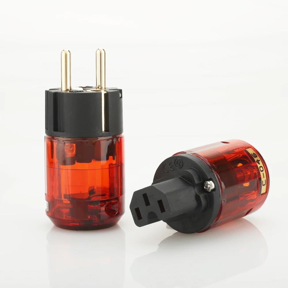 5 пар P046E + C046 24K позолоченный EU SCHUKO Разъем питания EUR разъем HIFI|power plug|schuko power plugeu schuko