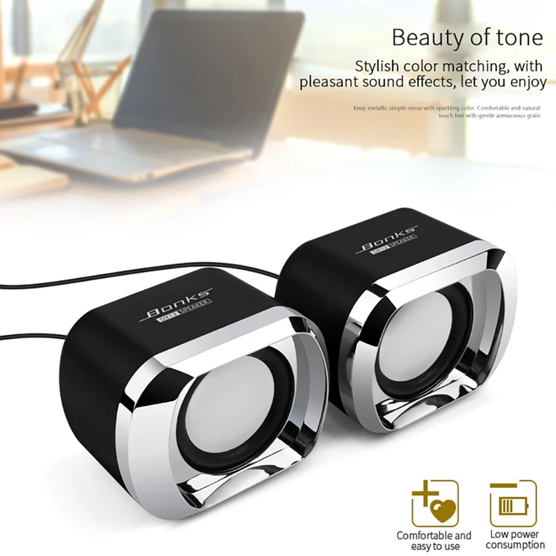 USB 2,0 динамик для ноутбука s 3,5 мм AUX In черный мини стерео динамик для настольного ноутбука MP3 MP4 Динамик для ноутбука s с кабелем