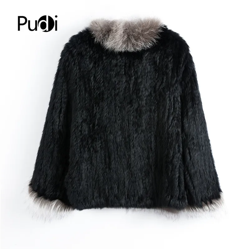 CT907 New Autumn Women Genuine Rabbit Fur Coat With Real Silver Fur Collar Poncho Style Lady Casual Coat