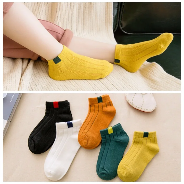 

New Style Cotton Imitation Cloth Label CHILDREN'S Socks Solid Color Pumping Candy-Colored CHILDREN'S Socks Men And Women BABY'S